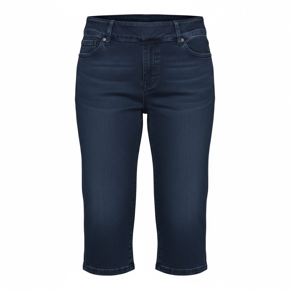 Gloria Vanderbilt Avery Pull-On Skimmer Jeans Dark Indigo Slimming Size 12 Crop